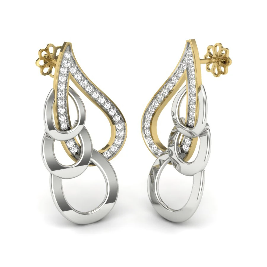 Printable 3D Jewelry design of Earrings with diamonds 3D Model .c4d .max .obj .3ds .fbx .stl .blend 