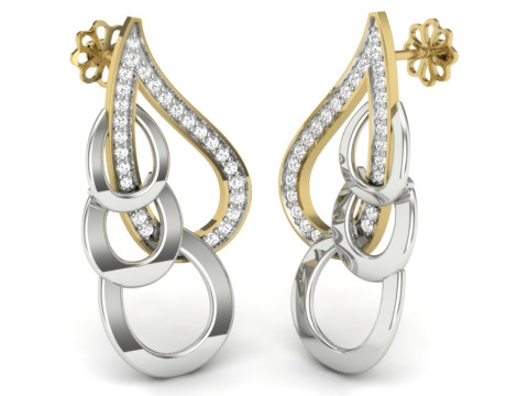 Printable 3D Jewelry design of Earrings with diamonds 3D मॉडल
