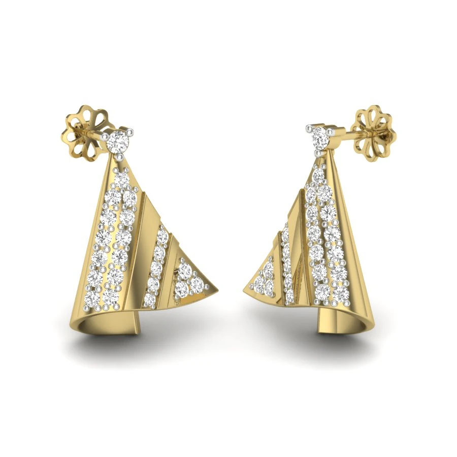 Printable 3D Jewelry design of Earrings with diamonds 3D Model .c4d .max .obj .3ds .fbx .stl .blend 