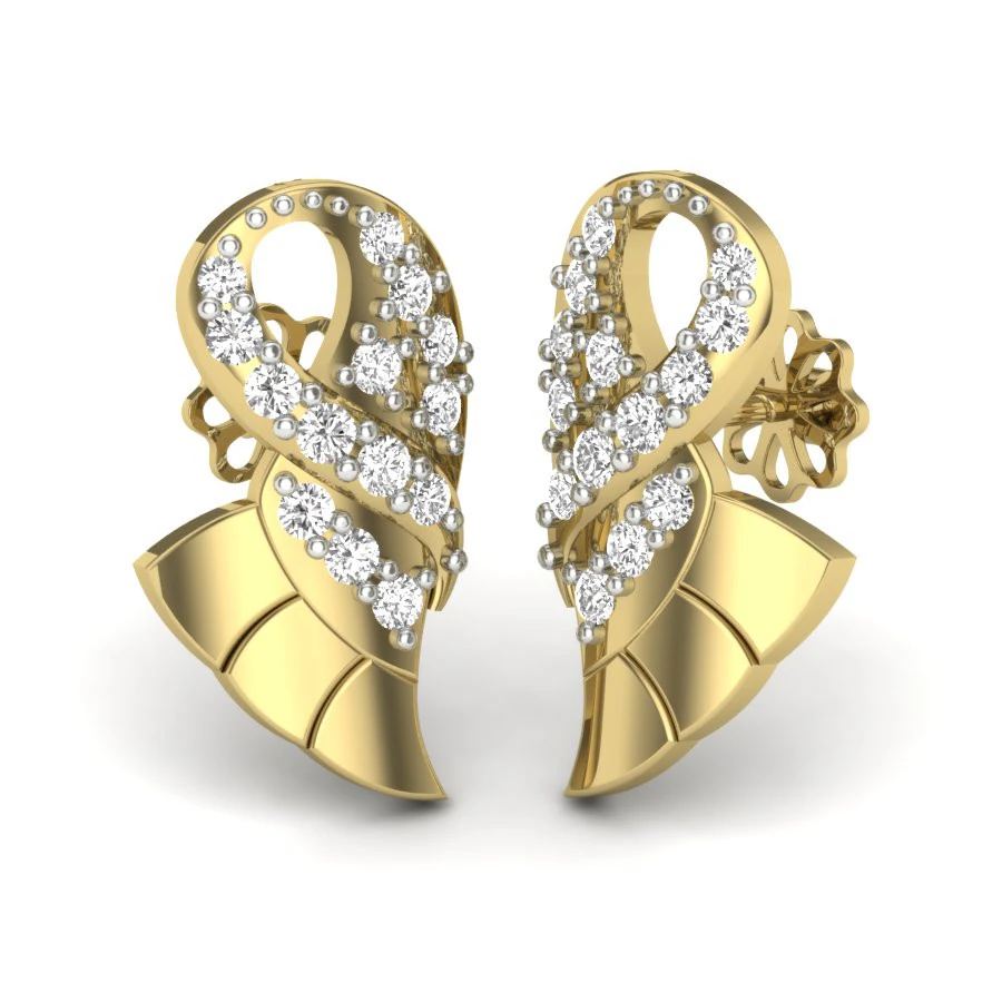 Printable 3D Jewelry design of Earrings with diamonds 3D Model .c4d .max .obj .3ds .fbx .stl .blend 