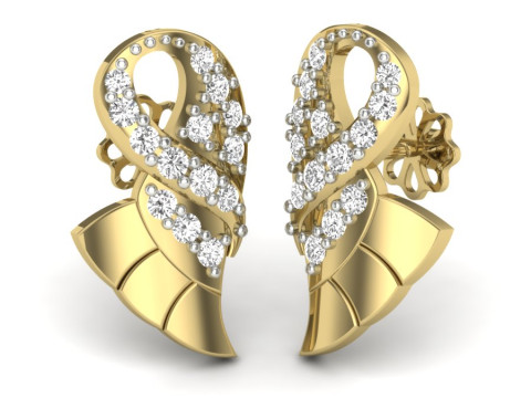 Printable 3D Jewelry design of Earrings with diamonds 3D Model