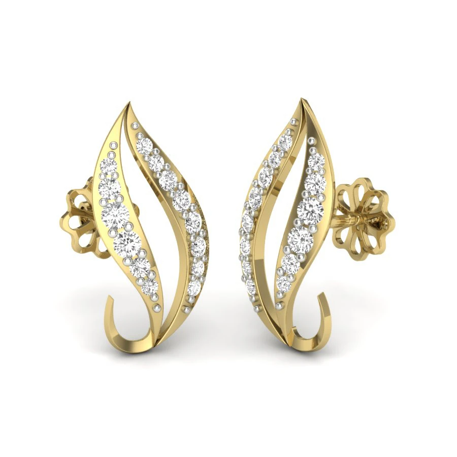 Printable 3D Jewelry design of Earrings with diamonds 3D Model .c4d .max .obj .3ds .fbx .stl .blend 