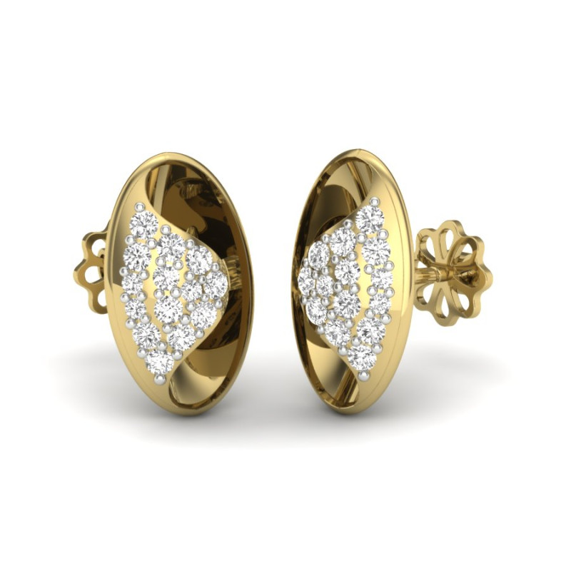 Printable 3D Jewelry design of Earrings with diamonds Modèle 3D .c4d .max .obj .3ds .fbx .stl .blend