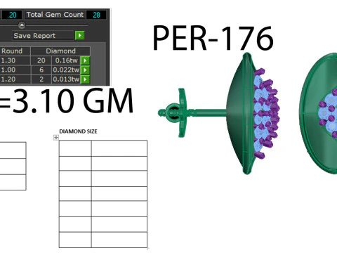 Printable 3D Jewelry design of Earrings with diamonds 3D Model