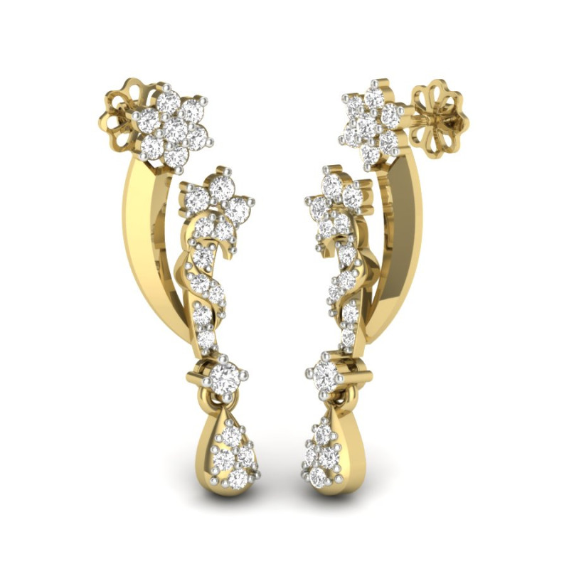 Printable 3D Jewelry design of Earrings with diamonds 3D Model .c4d .max .obj .3ds .fbx .stl .blend 