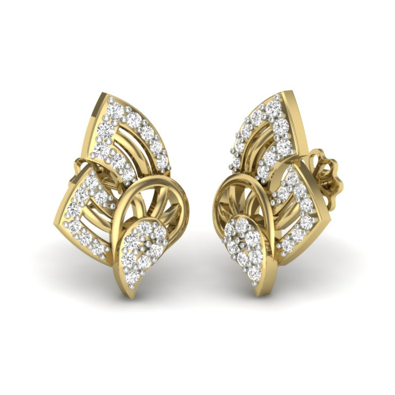 Printable 3D Jewelry design of Earrings with diamonds 3D 모델 .c4d .max .obj .3ds .fbx .stl .blend