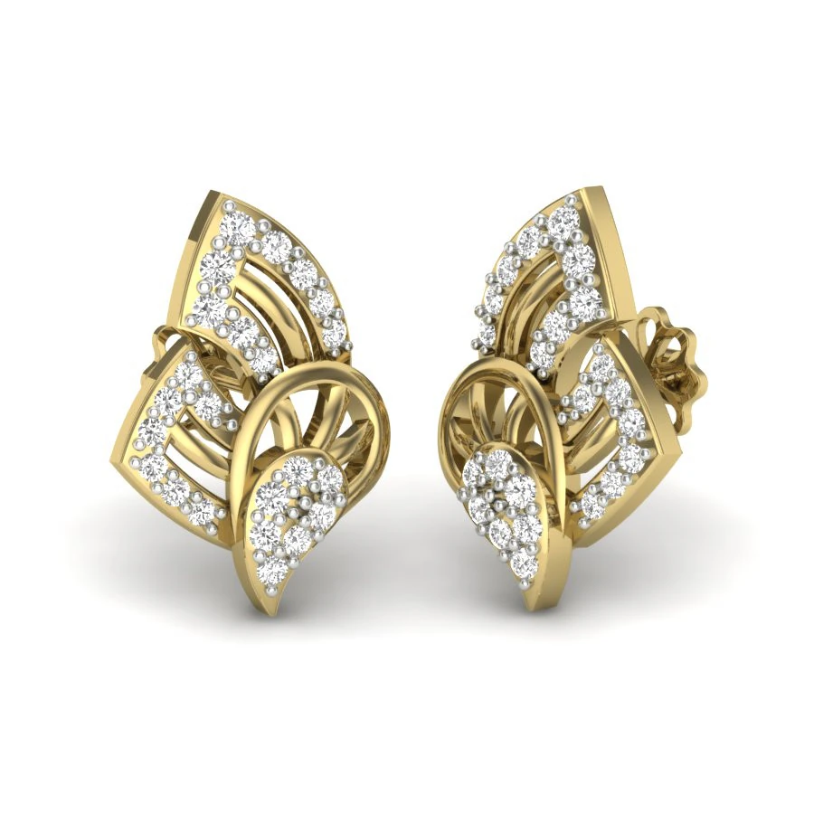 Printable 3D Jewelry design of Earrings with diamonds 3D Model .c4d .max .obj .3ds .fbx .stl .blend 