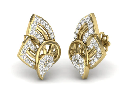 Projekt biżuterii 3D do druku z kolczykami z diamentami Model 3D