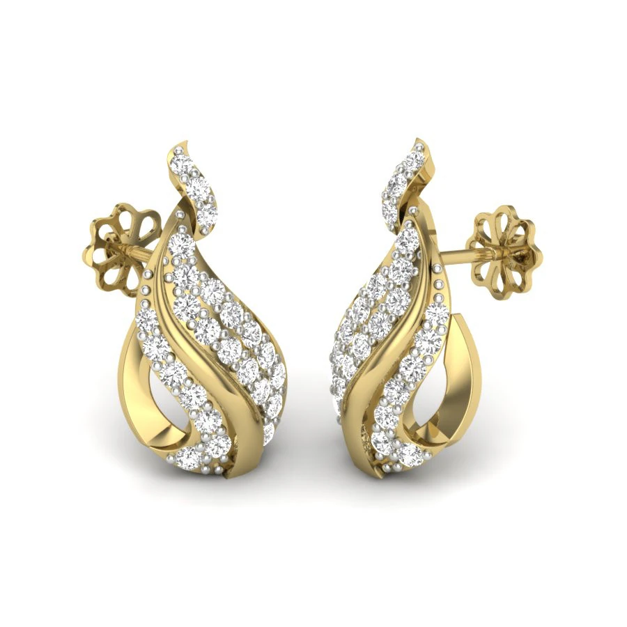 Printable 3D Jewelry design of Earrings with diamonds 3D Model .c4d .max .obj .3ds .fbx .stl .blend 