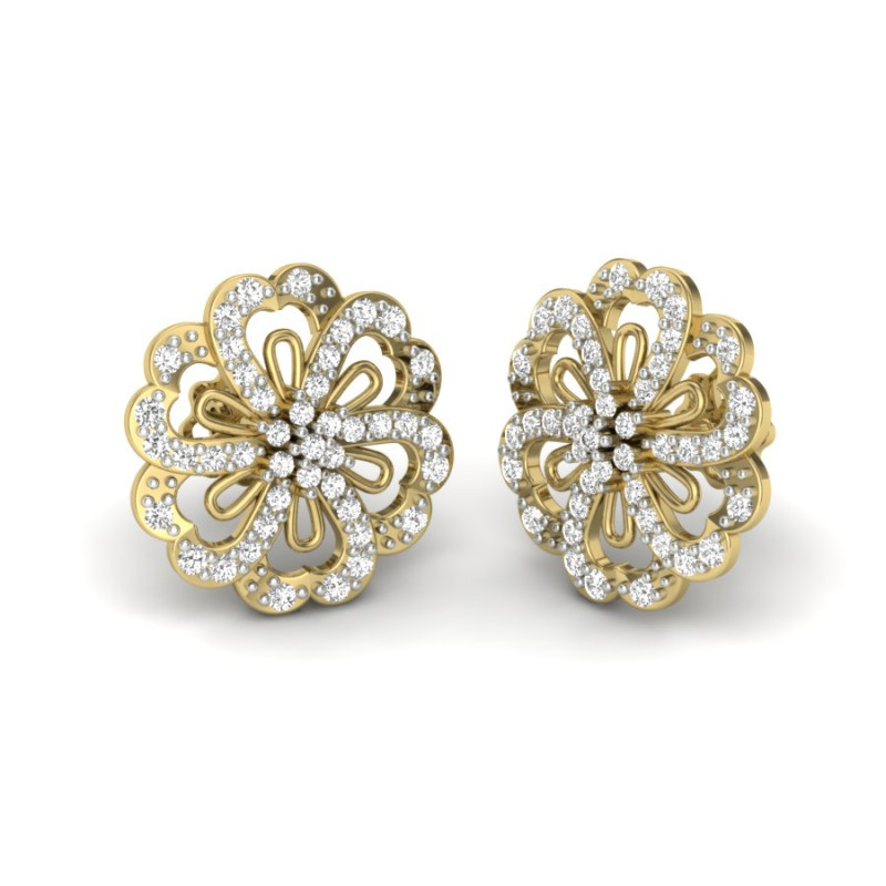 Printable 3D Jewelry design of Earrings with diamonds Modello 3D .c4d .max .obj .3ds .fbx .stl .blend
