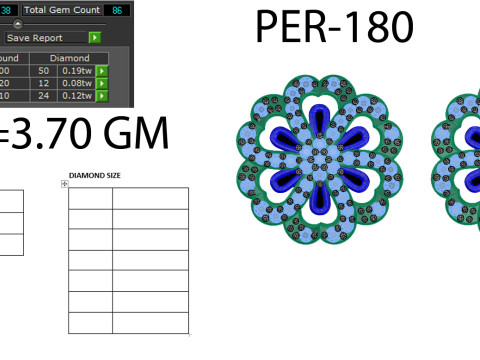 Printable 3D Jewelry design of Earrings with diamonds Modello 3D