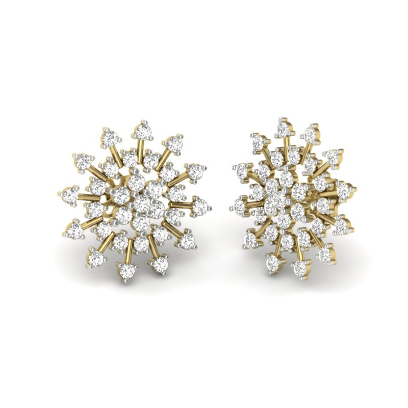 Printable 3D Jewelry design of Earrings with diamonds Model 3D .c4d .max .obj .3ds .fbx .stl .blend