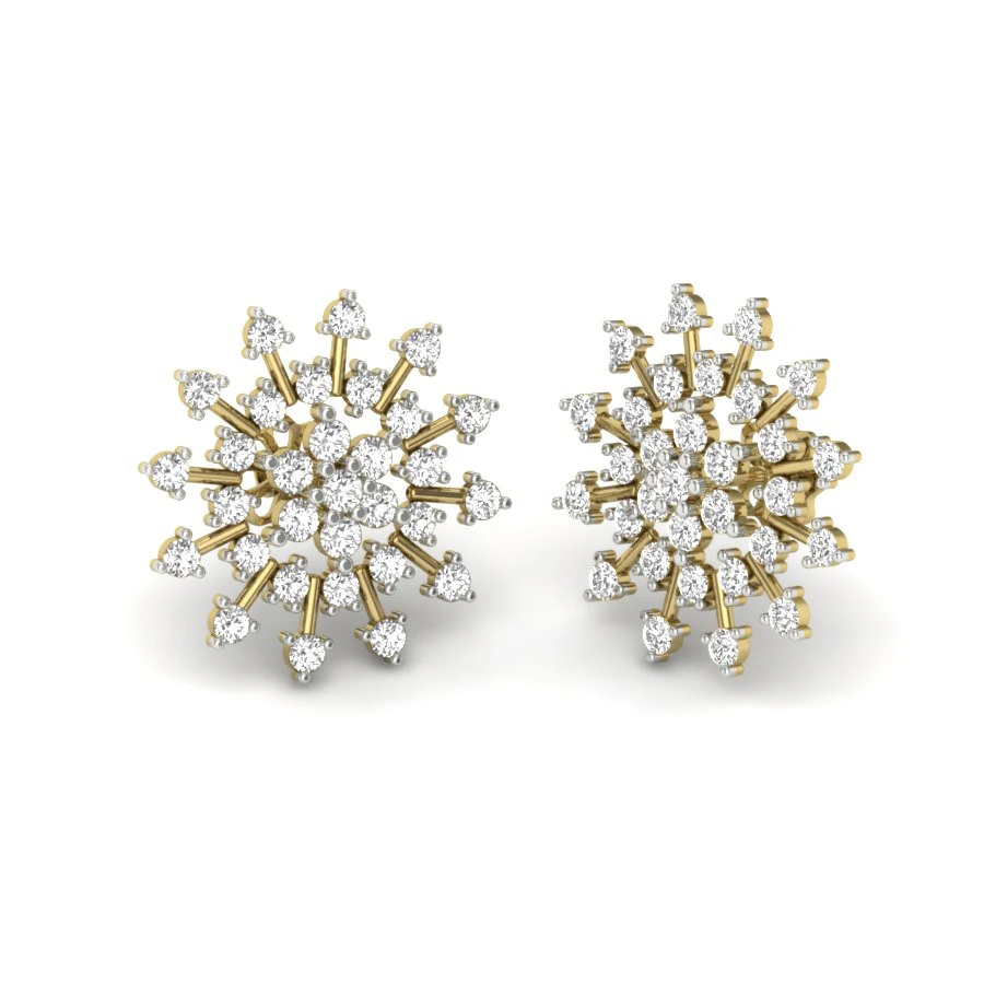 Printable 3D Jewelry design of Earrings with diamonds 3D Model .c4d .max .obj .3ds .fbx .stl .blend 