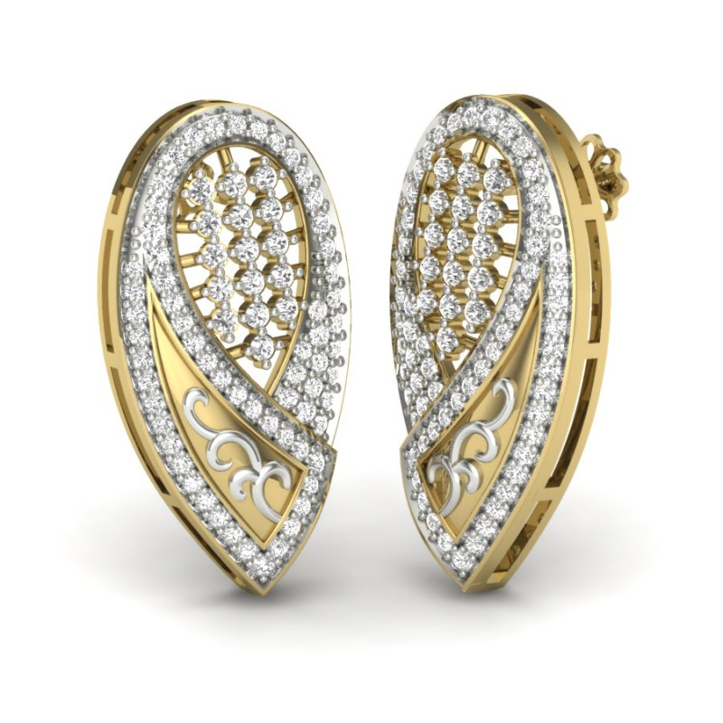 Printable 3D Jewelry design of Earrings with diamonds 3D Model .c4d .max .obj .3ds .fbx .stl .blend 