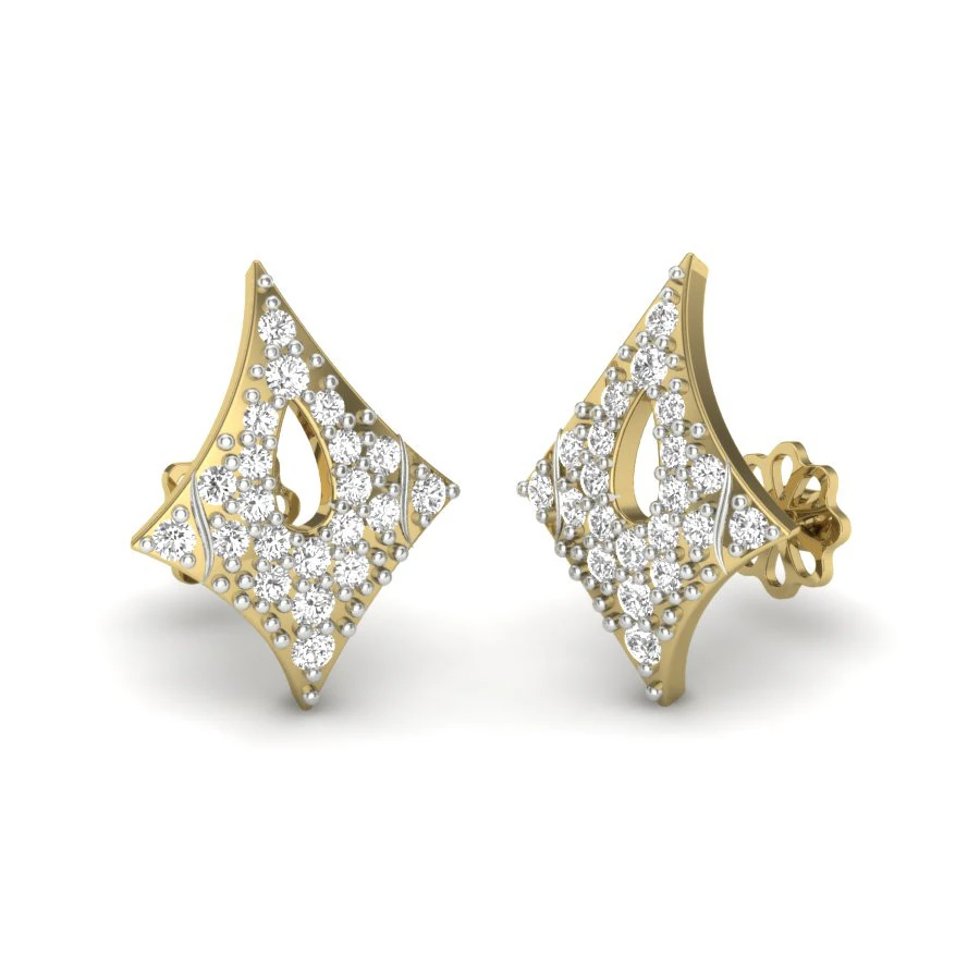 Printable 3D Jewelry design of Earrings with diamonds 3D Model .c4d .max .obj .3ds .fbx .stl .blend 