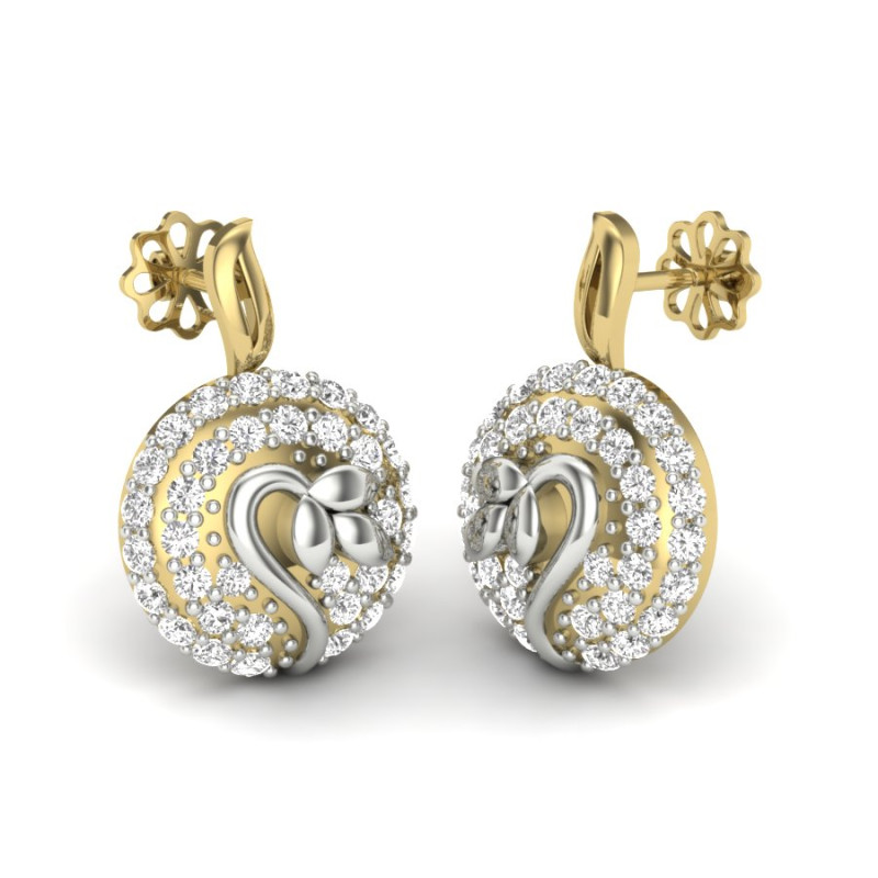 Printable 3D Jewelry design of Earrings with diamonds Model 3D .c4d .max .obj .3ds .fbx .stl .blend 