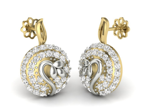 Printable 3D Jewelry design of Earrings with diamonds 3D 모델