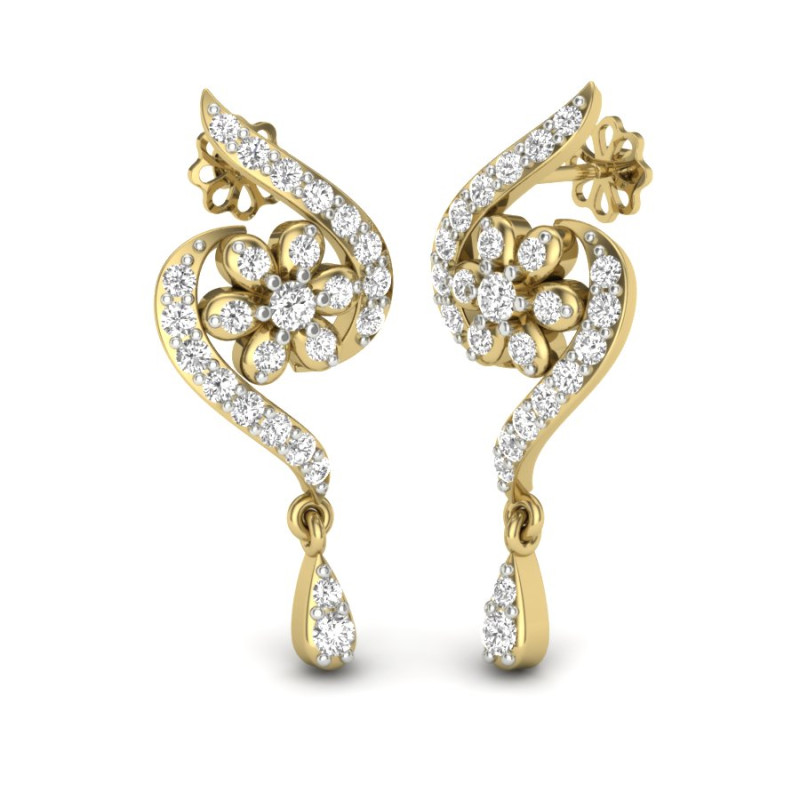 Printable 3D Jewelry design of Earrings with diamonds 3D मॉडल .c4d .max .obj .3ds .fbx .stl .blend
