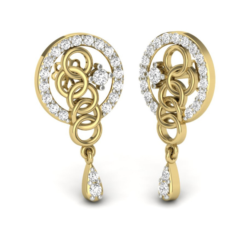 Printable 3D Jewelry design of Earrings with diamonds 3D Model .c4d .max .obj .3ds .fbx .stl .blend