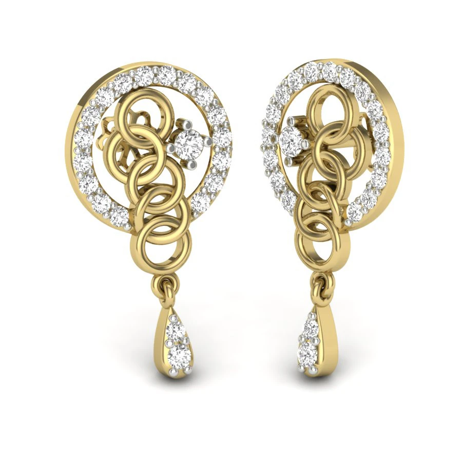 Printable 3D Jewelry design of Earrings with diamonds 3D Model .c4d .max .obj .3ds .fbx .stl .blend 
