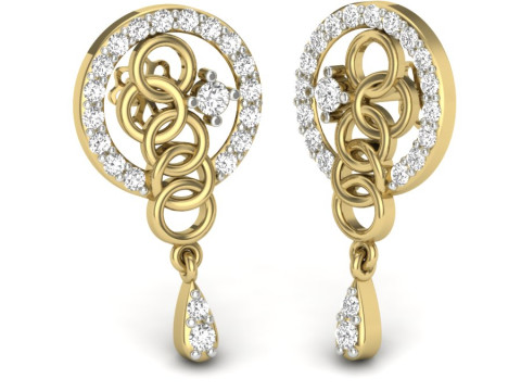 Printable 3D Jewelry design of Earrings with diamonds 3D Modell