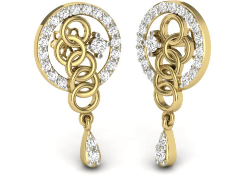 Printable 3D Jewelry design of Earrings with diamonds 3D Model