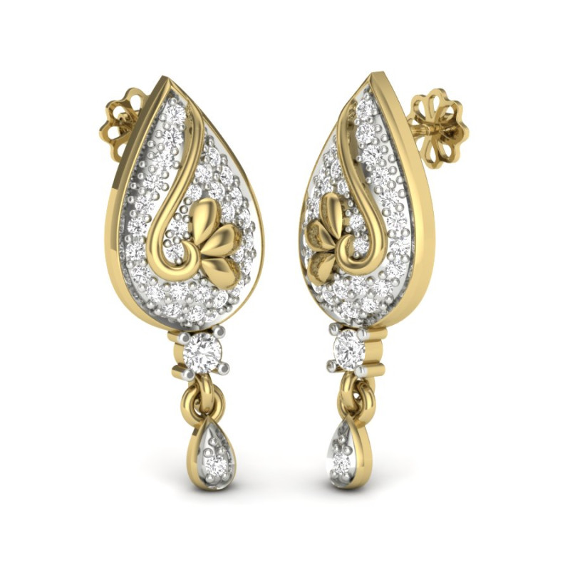 Printable 3D Jewelry design of Earrings with diamonds Modelo 3D .c4d .max .obj .3ds .fbx .stl .blend