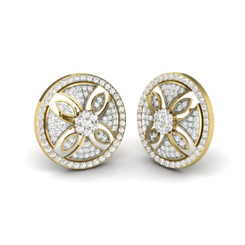 Printable 3D Jewelry design of Earrings with diamonds 3D Модель .c4d .max .obj .3ds .fbx .stl .blend