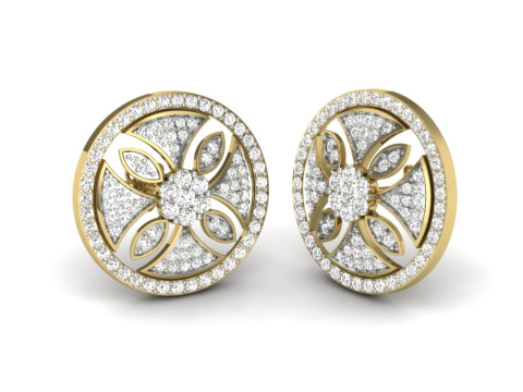 Printable 3D Jewelry design of Earrings with diamonds 3D Modell