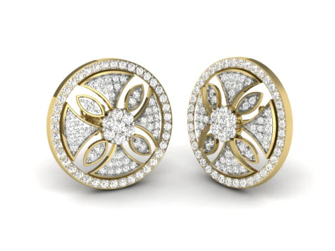 Projekt biżuterii 3D do druku z kolczykami z diamentami Model 3D