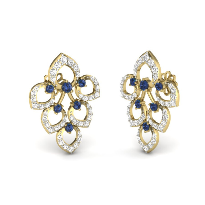 Printable 3D Jewelry design of Earrings with diamonds 3D 모델 .c4d .max .obj .3ds .fbx .stl .blend