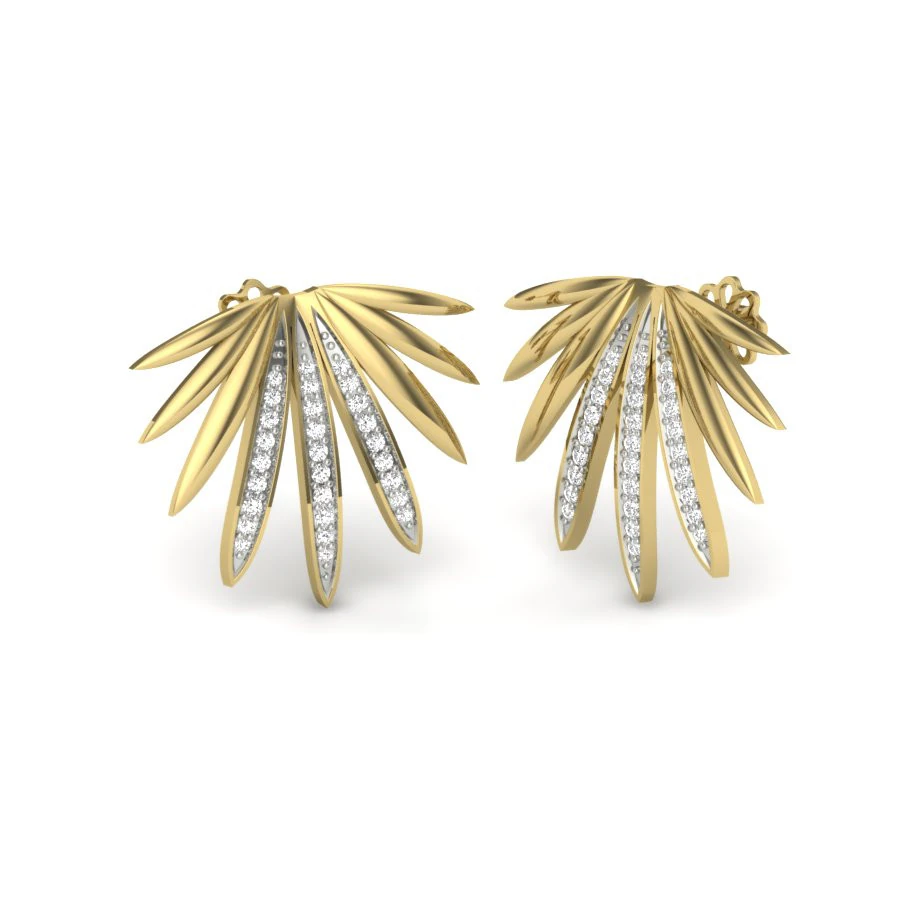 Printable 3D Jewelry design of Earrings with diamonds 3D Model .c4d .max .obj .3ds .fbx .stl .blend 
