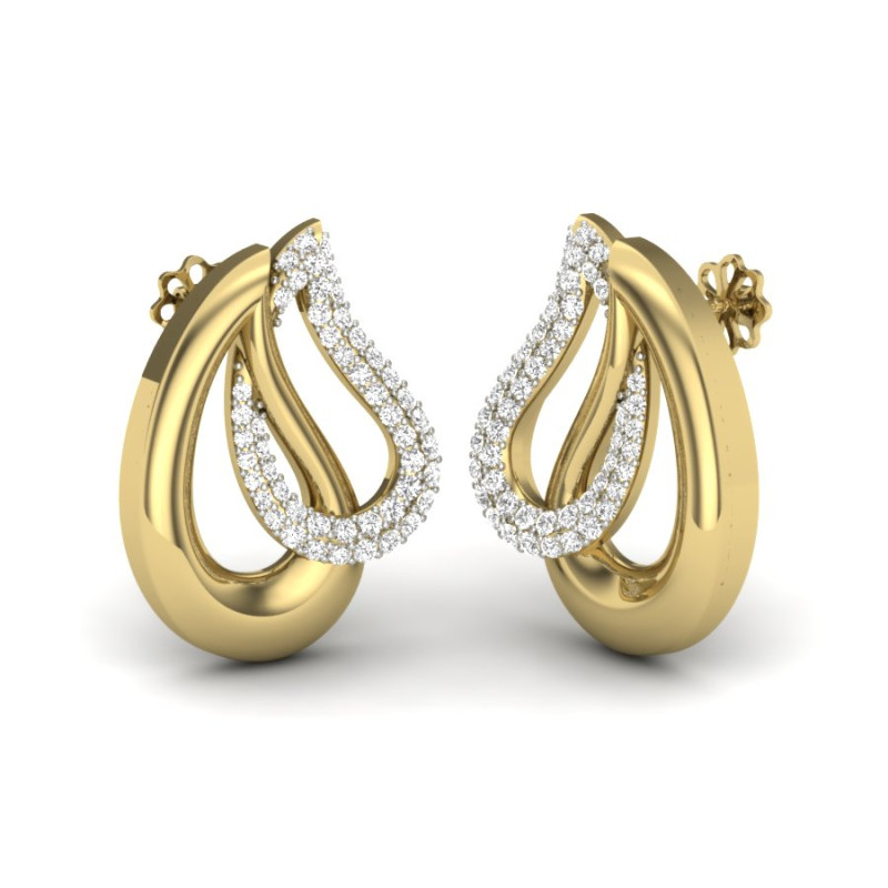 Printable 3D Jewelry design of Earrings with diamonds 3D Модель .c4d .max .obj .3ds .fbx .stl .blend
