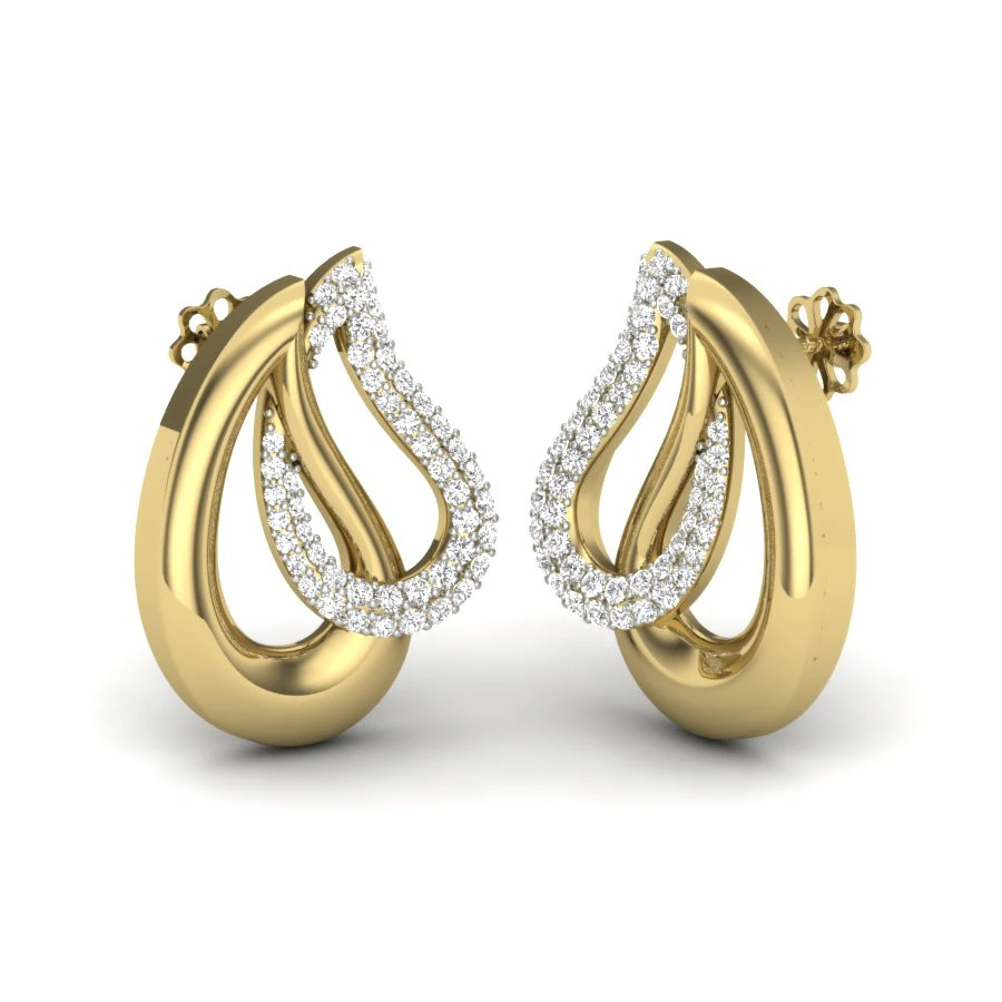 Printable 3D Jewelry design of Earrings with diamonds 3D Model .c4d .max .obj .3ds .fbx .stl .blend 