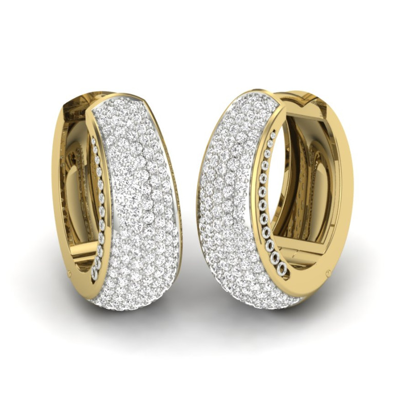 Printable 3D Jewelry design of Earrings with diamonds Modèle 3D .c4d .max .obj .3ds .fbx .stl .blend