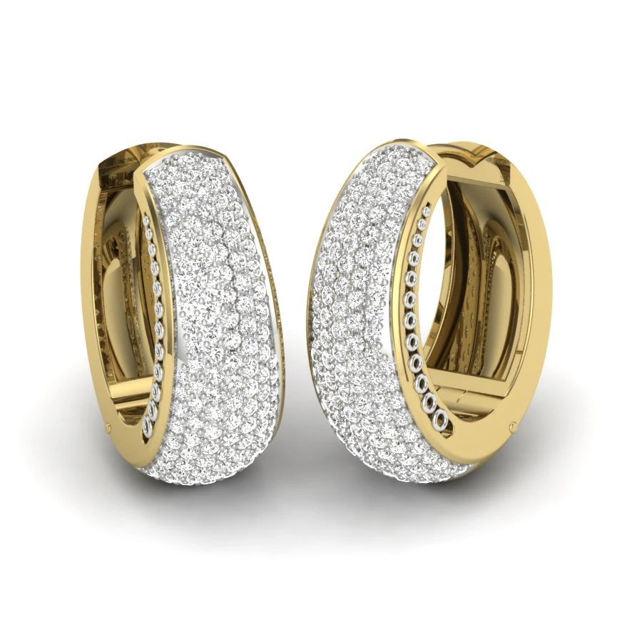 Printable 3D Jewelry design of Earrings with diamonds 3D Model .c4d .max .obj .3ds .fbx .stl .blend 