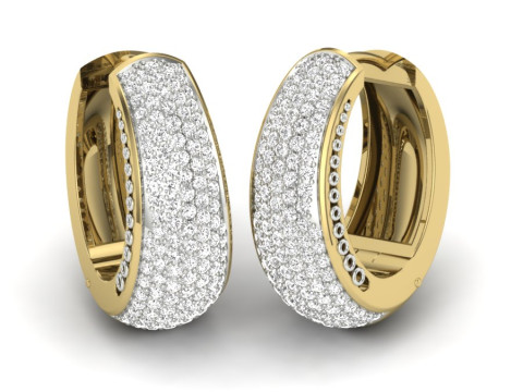 Printable 3D Jewelry design of Earrings with diamonds 3D Model