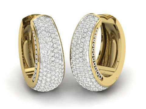 Тривимірний ювелірний дизайн сережок із діамантами для друку 3D Модель