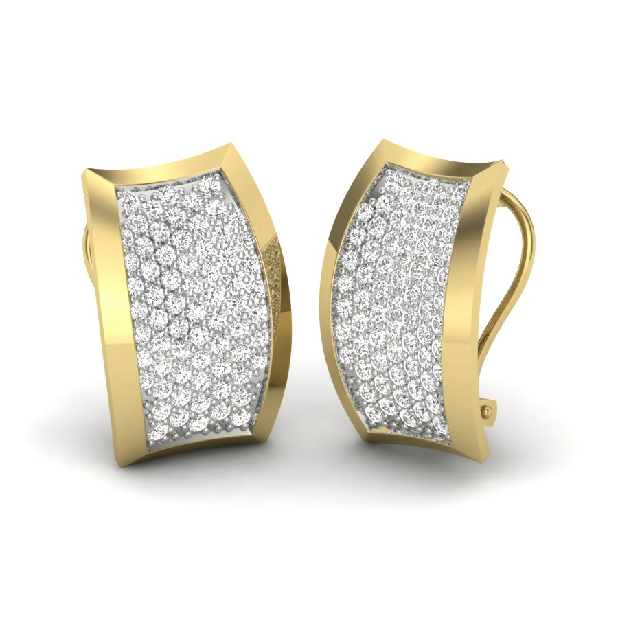 Printable 3D Jewelry design of Earrings with diamonds 3D Model .c4d .max .obj .3ds .fbx .stl .blend 