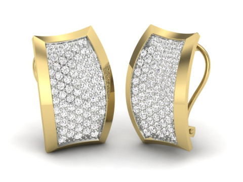 Printable 3D Jewelry design of Earrings with diamonds Model 3D