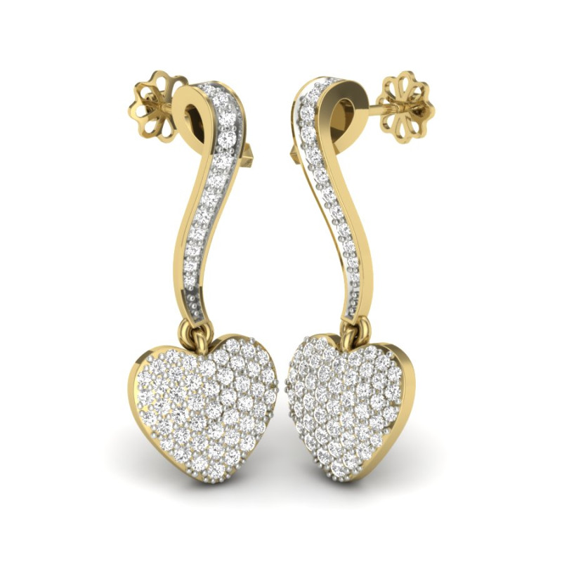 Printable 3D Jewelry design of Earrings with diamonds Modèle 3D .c4d .max .obj .3ds .fbx .stl .blend