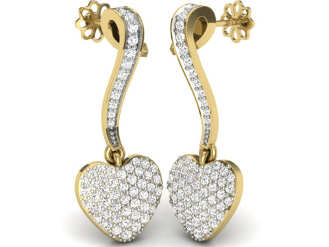 Printable 3D Jewelry design of Earrings with diamonds 3D Modell