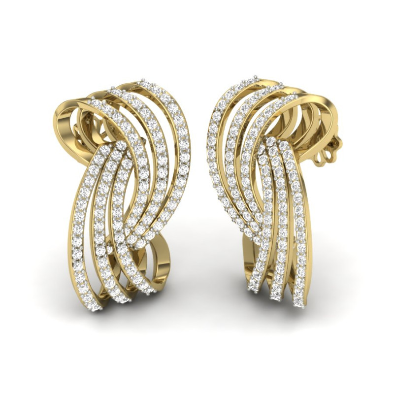 Printable 3D Jewelry design of Earrings with diamonds 3D मॉडल .c4d .max .obj .3ds .fbx .stl .blend