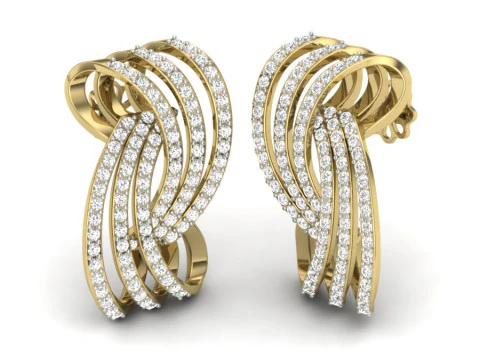 Pırlantalı K&uuml;pelerin yazdırılabilir 3D Takı tasarımı 3D Model