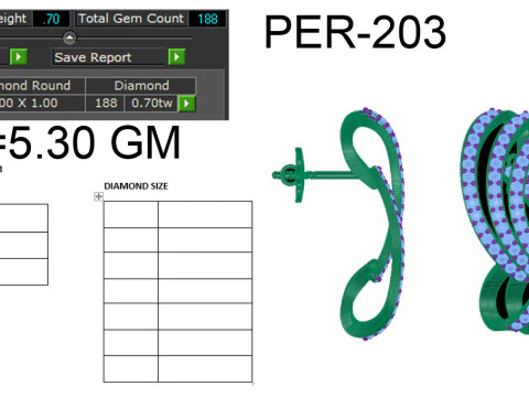 Printable 3D Jewelry design of Earrings with diamonds 3D Model