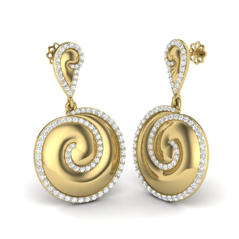 Printable 3D Jewelry design of Earrings with diamonds 3D 모델 .c4d .max .obj .3ds .fbx .stl .blend