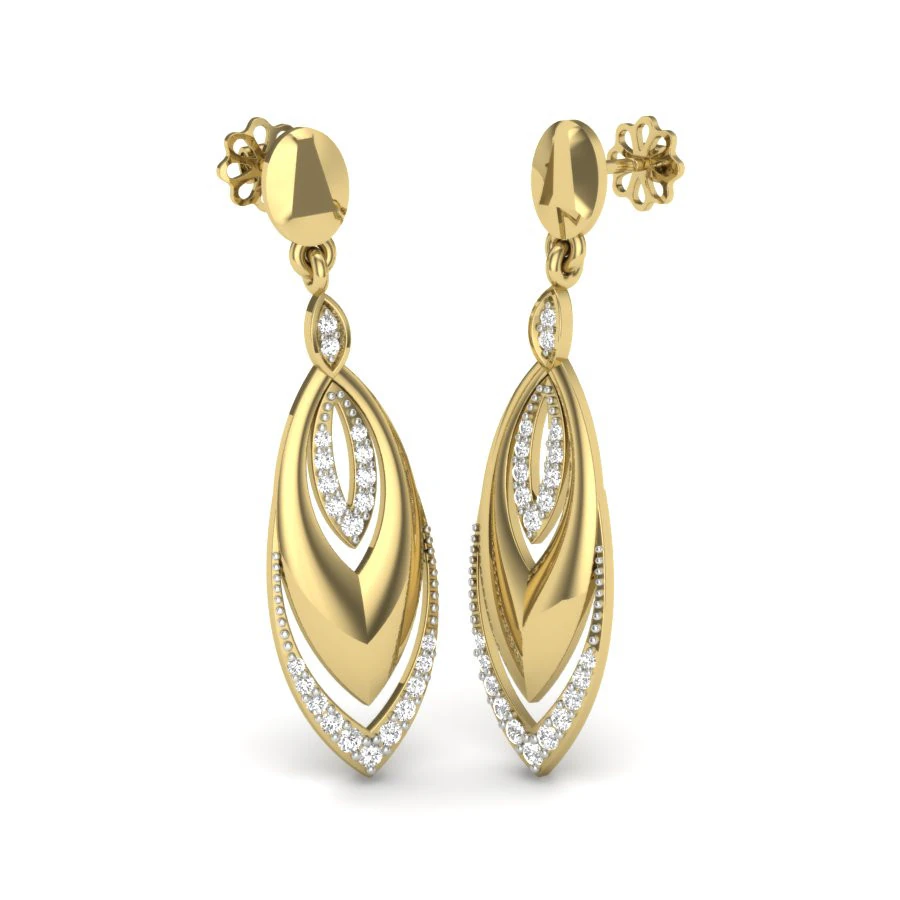 Printable 3D Jewelry design of Earrings with diamonds 3D Model .c4d .max .obj .3ds .fbx .stl .blend 