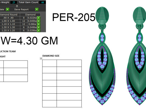 Printable 3D Jewelry design of Earrings with diamonds 3D मॉडल