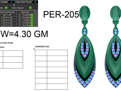 Printable 3D Jewelry design of Earrings with diamonds 3D Model