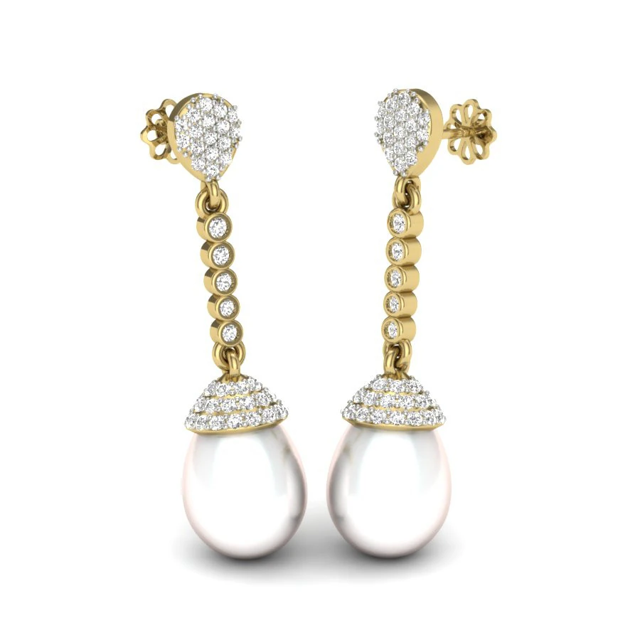 Printable 3D Jewelry design of Earrings with diamonds 3D Model .c4d .max .obj .3ds .fbx .stl .blend